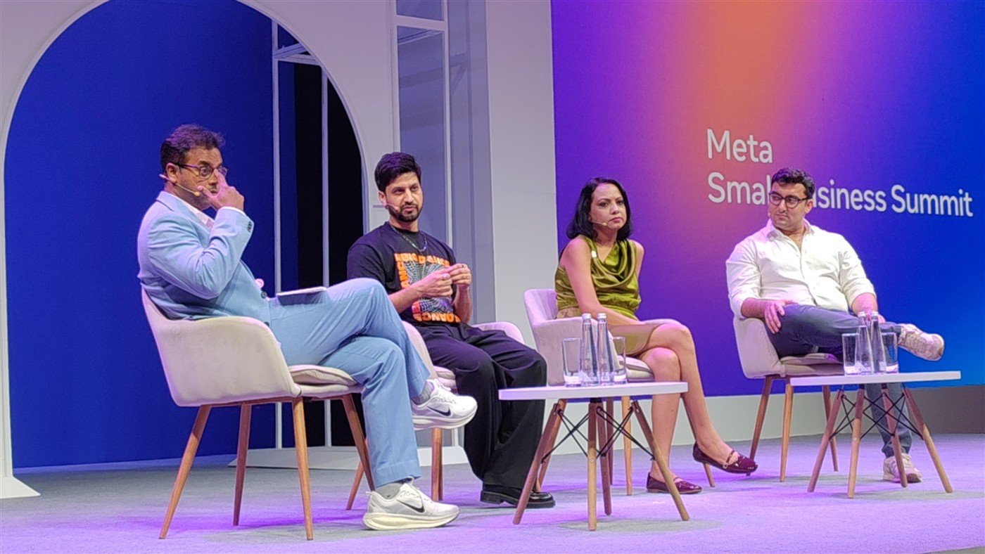 Vijayshree Kalani speaking on the Meta Small Business Summit stage